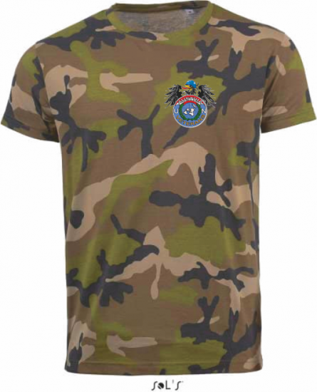 T-Shirt UN Veterans Camouflage Logo mit Adler klein - zum Schließen ins Bild klicken