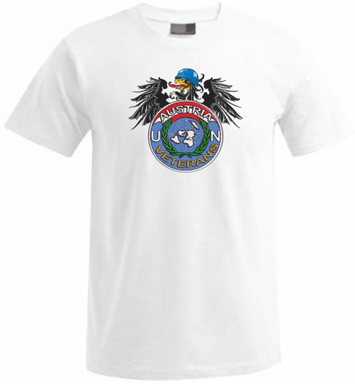 Premium T-Shirt UN Veterans Logo mit Adler groß - zum Schließen ins Bild klicken