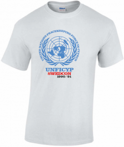 T-Shirt UNFICYP SWEDCON white UN sign